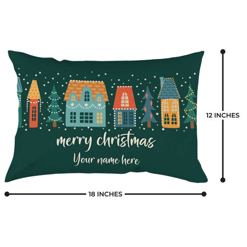 Personalized Merry Christmas Home Printed Pillow - Uncommongifts.in